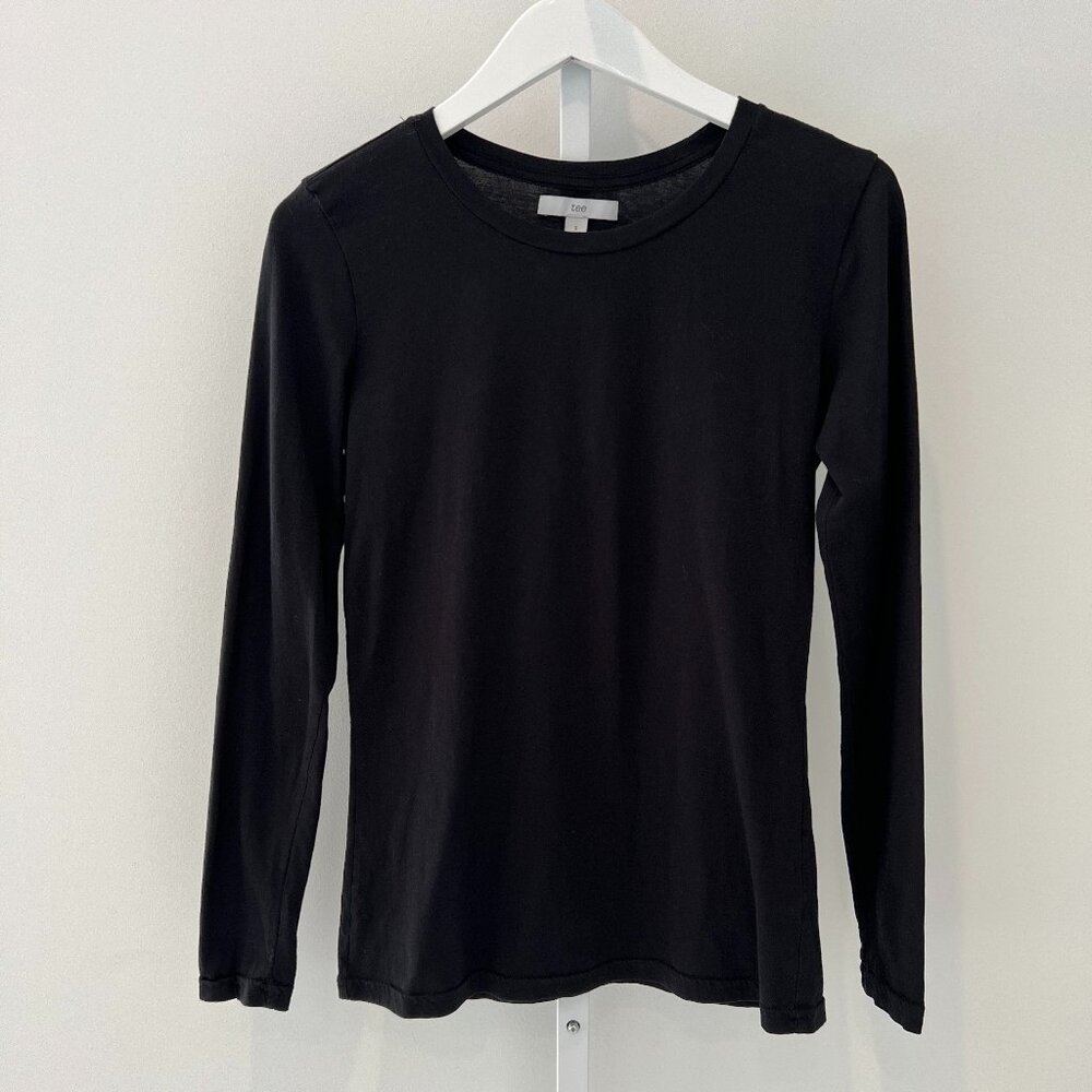 TEE BLACK 100% PIMA COTTON LONG SLEEVE T-SHIRT SIZE S